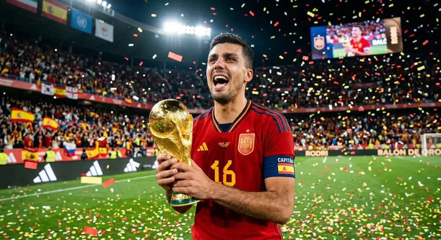 Rodri dviguje zlato žogo