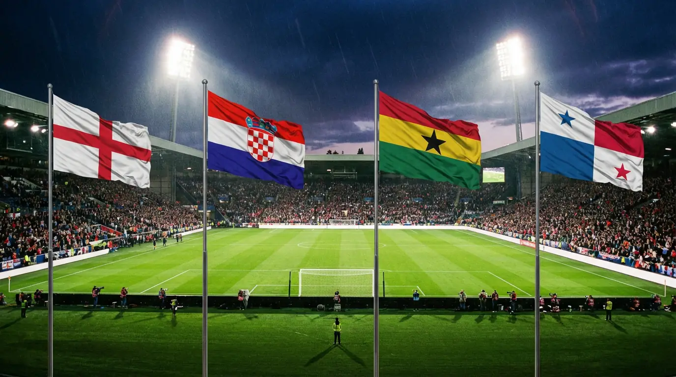 Pregled skupine L na Svjetskom prvenstvu 2026 s reprezentacijama Engleske, Hrvatske, Gane i Paname